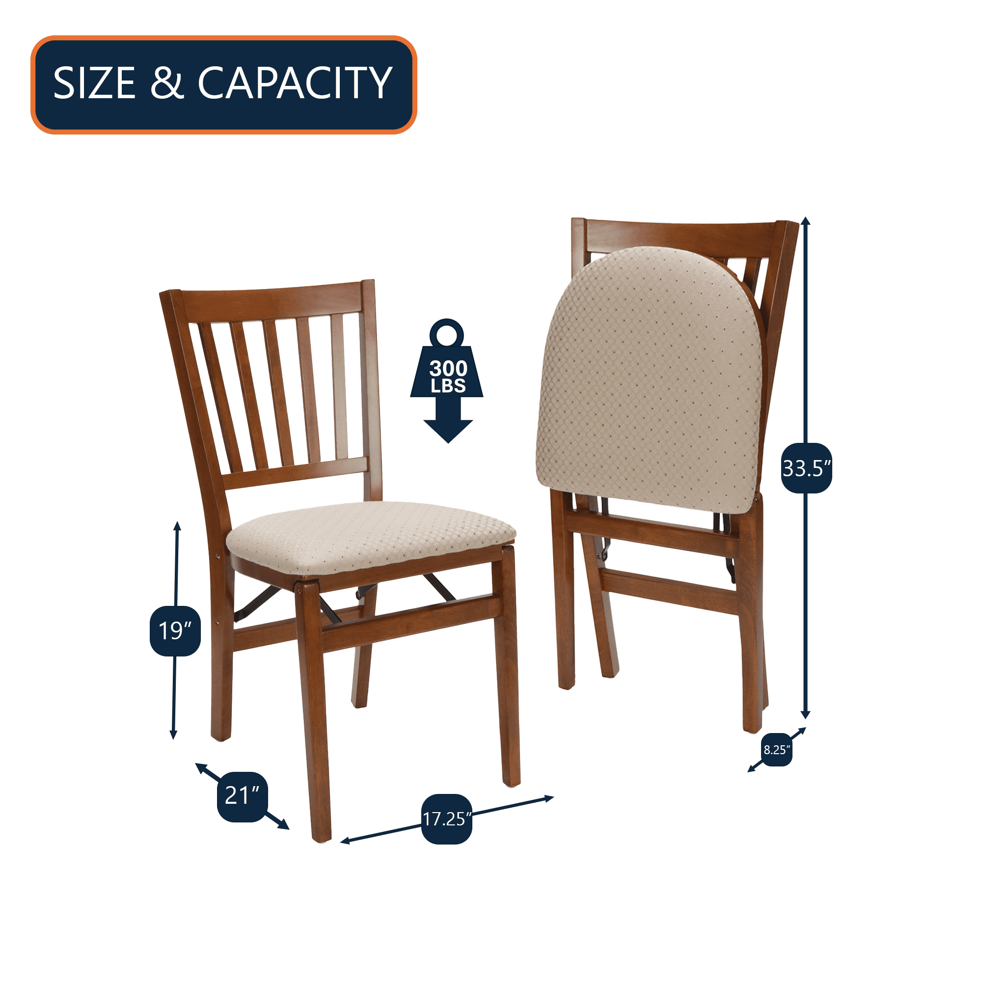 Stakmore School House Folding Hardwood Chair -Fruitwood (2-Pack)