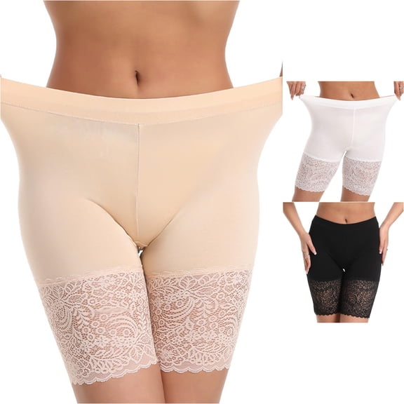 XIAONU Women's Lace Safety Shorts Stretch Fit Casual Bottoms