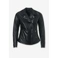 thumbnail image 5 of Roaman's Women's Plus Size Moto Leather Jacket, 5 of 6