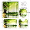 thumbnail image 3 of LALILO 4 Pcs Black Shower Curtain Sets with Rugs for Bathroom Decor,Stone Abstract Marble Shiny Art Bathroom Curtain Set with Mats, 3 of 6