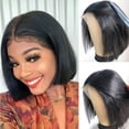 thumbnail image 5 of Hot Sale Short BOB Wig T Part Side Part Bob Wigs Lace Frontal Cuticle Aligned Pre Plucked Brazilian Human Hair for Black Womenwig, 5 of 6