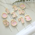 thumbnail image 4 of Biplut 0-9 Number Cake Topper Glittery Adorable Sequins Digital Birthday Cake Insert Cards Party Supplies (no.7,Pink), 4 of 13