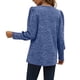 thumbnail image 2 of Top de manga larga abombada para mujer, suave, transpirable, suelto, informal, manga abombada, cuello redondo, Top de manga larga para otoño invierno, azul real M, 2 of 5