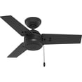 thumbnail image 2 of Hunter 36 inch Cassius Matte Black Damp Rated Ceiling Fan and Pull Chain, 2 of 15