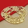 thumbnail image 2 of Collares de plata de ley 925 de oro de 18 quilates, collar de cadena lateral de 20 pulgadas y 6MM para hombres y mujeres, joyería de moda para fiesta de boda, 2 of 2