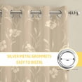 thumbnail image 6 of Beige Floral Kitchen Curtains Window Panels, Vintage Spring Botanical Flowers Insulated Window Treatment Curtain, Grommet Curtains for Bedroom/Living Room/Bathroom, 2 Piece 52"Wx84"L, 6 of 8