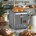 thumbnail image 6 of SEEDEEM Toaster 2 Slice, Stainless Steel Bread Toaster LCD Display, 7 Shade Setting, 1.4'' Wide Slots, Bagel/Defrost/Reheat Functions, Removable Crumb Tray, 900W, 6 of 6