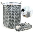 thumbnail image 1 of Cesto para la ropa sucia grande, cesto para la ropa sucia plegable, cestos para la ropa sucia con cordón, bolsa para la ropa sucia plegable, cestos para la ropa sucia de gran capacidad plegables (gris, 1 of 5