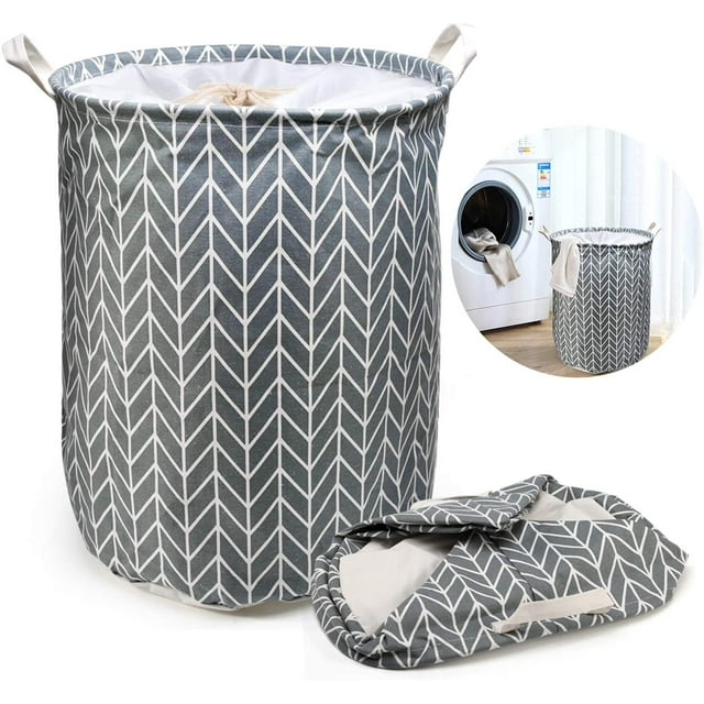 Cesto para la ropa sucia grande, cesto para la ropa sucia plegable, cestos para la ropa sucia con cordón, bolsa para la ropa sucia plegable, cestos para la ropa sucia de gran capacidad plegables (gris