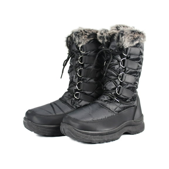 Womens Winter Snow Boots Mid-Calf Water Resistant Outdoor Warm Snow Shoes for Women