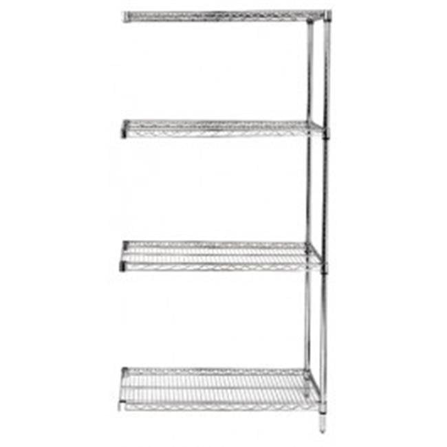 Stainless Steel Wire Shelving 5-Shelf Add-On Unit - 14 x 42 x 74 in.