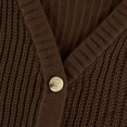 thumbnail image 4 of Women Long Sleeve V Neck Button Down Sweater Jackets Outerwear Casual Loose Fit Solid Color Short Crop Knitwear Cardigan, 4 of 9