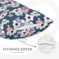 thumbnail image 3 of Daiia Flowers Bedding Waterproof Pillow Protector Zippered Queen – Bed Bug Proof Pillow Encasement-14"x20", 3 of 6