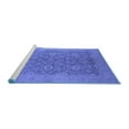 thumbnail image 2 of Ahgly Company Machine Washable Indoor Round Oriental Blue Industrial Area Rugs, 6' Round, 2 of 4