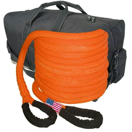 

MADE in the U.S. Kinetic Energy RECOVERY ROPE 1-1/2 inch X 30 ft Safety Orange w/ Heavy-Duty Carry Bag (Bigger Truck RECOVERY)