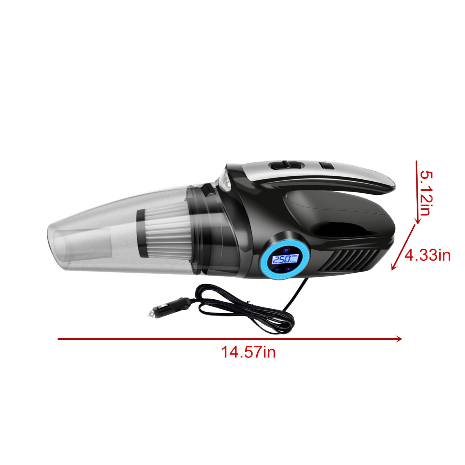 Car Vacuum Cleaner for Car,Portable Handheld Car Vacuum Cleaner,Tire Inflator For Car,12V Air Compressor With Led Light,4 In 1 Portable Vacuum Cleaner With Air Pump