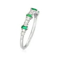 thumbnail image 2 of Ross-Simons 0.14 ct. t.w. Diamond and .10 ct. t.w. Emerald Ring in 14kt White Gold, Women's, Adult, 2 of 5