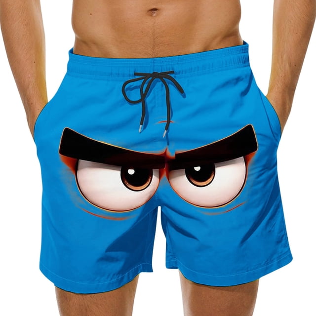Men's Humor Graphic Elastic Waist Casual Shorts Quick Dry Swim Trunks for Pool Beach Vacation