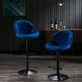 thumbnail image 3 of Stools Set Of 2 Adjustable Barstools With Back And Footrest, Counter Height Chairs For Kitchen, Pub Blue, 3 of 7