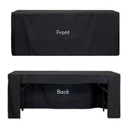 Your Chair Covers - 8 ft x 18 inches Fitted Polyester Rectangular Tablecloth Open Back Black