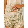 thumbnail image 4 of Unique Bargains Womens Satin Lounge Floral Cami Tops with Shorts Pajamas Sleepwear Sets, 4 of 5