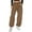 a-Khaki457108, variant on VNKIDY Women's Casual Pants Solid Color Cargo Loose Fit Pants Drawstring Elastic Waisted Trousers With Ankle Ties Pockets For Streetwear Casual Style Trendy Pants