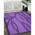 thumbnail image 3 of Ahgly Company Machine Washable Indoor Round Transitional Purple Area Rugs, 5' Round, 3 of 7