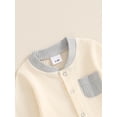 thumbnail image 6 of Nygoyerh Newborn Baby Girls Boys Footed Romper Long Sleeve Crew Neck Jumpsuit Button Up Romper Infant Clothing 0-6M, 6 of 7