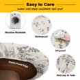 thumbnail image 3 of Elastic Fitted Round Tablecloth, Pink Grey Botanical Waterproof Stretch Table Cover for 55"-60" Tables, Rustic Country Spring Floral Summer Leaf Washable Outdoor Tablecloths for Patio, Picnic, 3 of 9