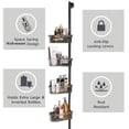 thumbnail image 3 of Adhesive Wall-Mount Shower Caddy w/Extendable Metal Pole & 4-Tier Adjustable Baskets for Bathroom Storage & Organization, 2.9-6.2 ft, 3 of 8