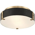 thumbnail image 5 of Possini Euro Design Elise Mid Century Modern Ceiling Light Flush-Mount Fixture 12 1/2" Gold 2-Light Black Shade for Bedroom House, 5 of 7