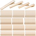 thumbnail image 1 of Pinzas para el pelo de pico de pato, 120 piezas, pinzas de lazo de cocodrilo doradas, pinzas de metal para rizos de pelo de una sola punta, pinzas de cocodrilo planas para accesorios de peinado o proy, 1 of 5