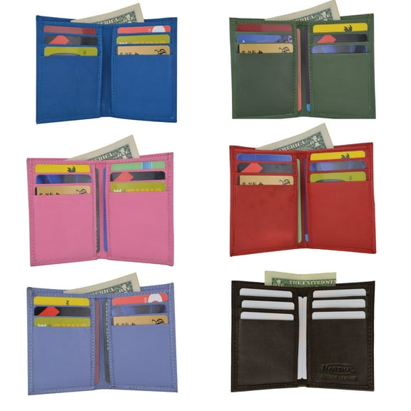 Wholesale Slim Thin Mens Bifold Genuine Leather ID Card Holder Wallet