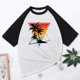 thumbnail image 5 of Tops con estampado de sol de playa de manga corta de ocio con cuello redondo de verano para mujer OAVQHLG3B Store  lin121212, 5 of 5