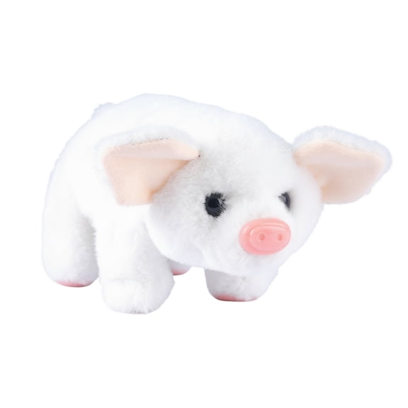 White Plush Pig Electronic Interactive Pet Toy For Kids 1 Pack Stuffed Animal Play Companion