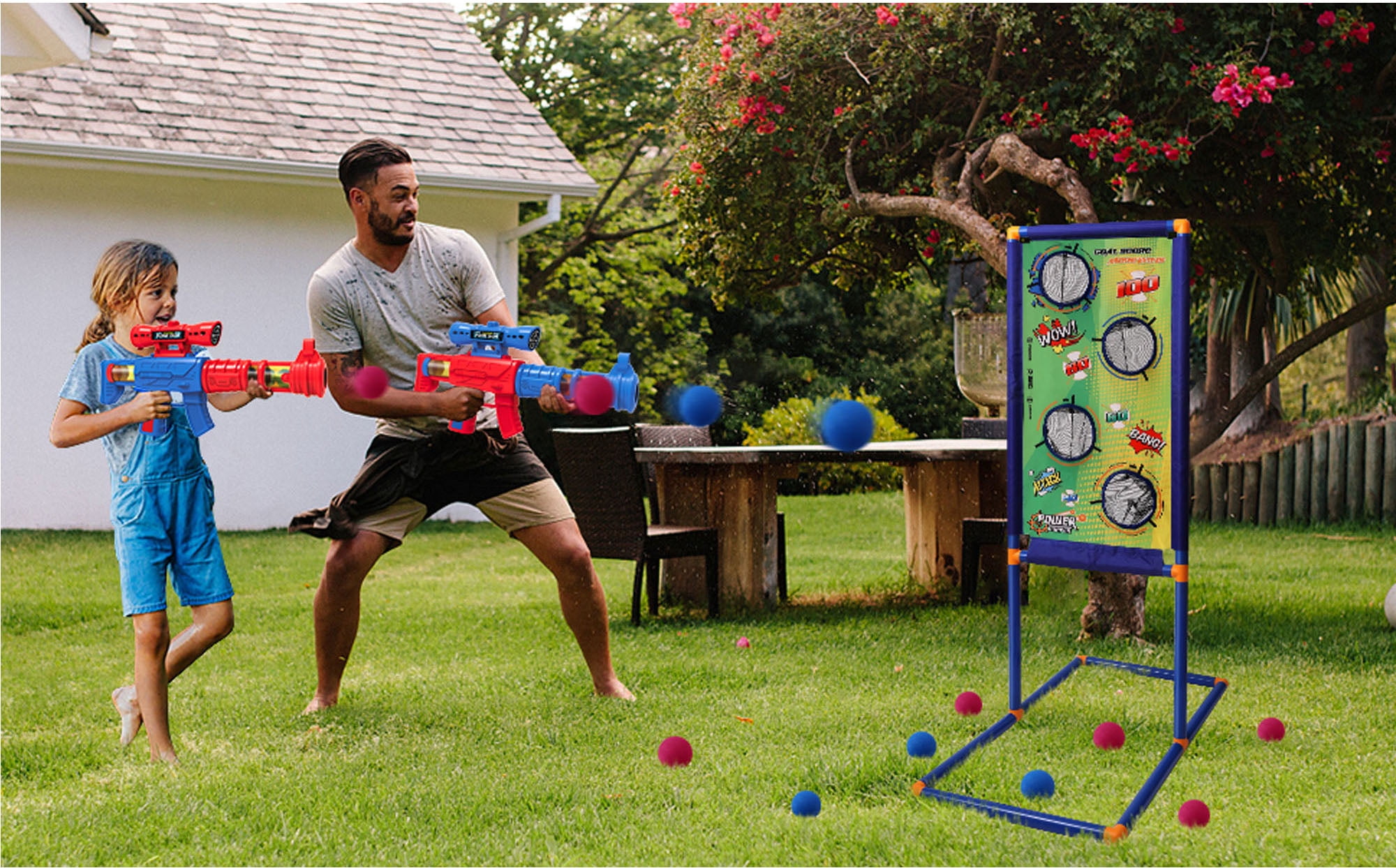 Buy Shooting Game Toy for Kids Foam Ball Shooting Air Toy Guns 2 Player