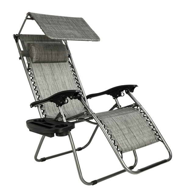 Zero Gravity Canopy Folding Chair Poolside Backyard Beach Outdoor Lounge Recliner Reclining Sun Lounger