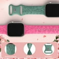 thumbnail image 2 of Cute Floral Bands for Apple Watch Band Women 40mm 41mm 38mm 45mm 44mm 42mm Ultra/2 49mm Girls Ladies,3 pack Rose Engraved Silicone Embossed Flower Pattern Strap for iWatch Series 9 8 7 6 5 4 3 2 SE, 2 of 7