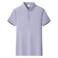 thumbnail image 5 of Men's Polo Short Sleeve Shirts Moisture Wicking Quick Dry Collared Solid Color Shirt Classic Fit Business Casual Tops Light Purple M, 5 of 5