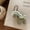 Green Pony Chain Pendant, variant on New Korean ins style embroidered flower pony pendant, cute bead chain keychain, versatile bag accessory