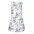 thumbnail image 2 of TaTaai Women Retro Print V-Neck Sleeveless Short Dress Loose Casual Fashion Dress Ladies Spring Summer Outdoor Wear Lightweight Breathable Non-See-Through Dress Gift, 2 of 8