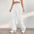 thumbnail image 1 of WILLBEST Pantalones Casuales para Mujer, de Cintura Alta, Lisos, con Cordones, para el Trabajo, con Bolsillo y Pierna Recta, para Uso Diario y Diario. Chica, 1 of 6