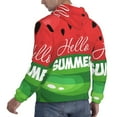 thumbnail image 3 of KLL Watermelon Hello Summer Print Mens Hoodie Long Sleeve Casual Pullover Hooded Sweatshirt Fashion Drawstring Hoodies with Pocket-3X-Large, 3 of 6
