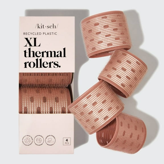 Recycled Plastic XL Thermal Rollers, 4 Piece Set, Terracotta
