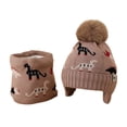 thumbnail image 5 of Kids Hats and Gloves Unisex Toddler Winter Warm Knitted Cap and Lined Neck Warmer Printed Soft Cold Weather Gear for Boys and Girls Khaki 2 Years-6 Years, 5 of 5