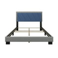 thumbnail image 4 of Sleep Sync Boyd Sleep Diagonal Linen Upholstered Bed Frame Blue Queen, 4 of 5