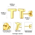 thumbnail image 5 of ChicSilver S925 Sterling Silver A-Z Initial Letter Stud Ear Earrings Gift for Women Name Earrings Golden Alphabet Stud Earrings Jewelry, 5 of 10