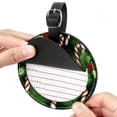 thumbnail image 2 of Christmas 2Pcs PU Leather Round Luggage Tags with Privacy Cover and Name ID Tag for Suitcase, Handbags, Backpacks, School Bags, 2 of 6
