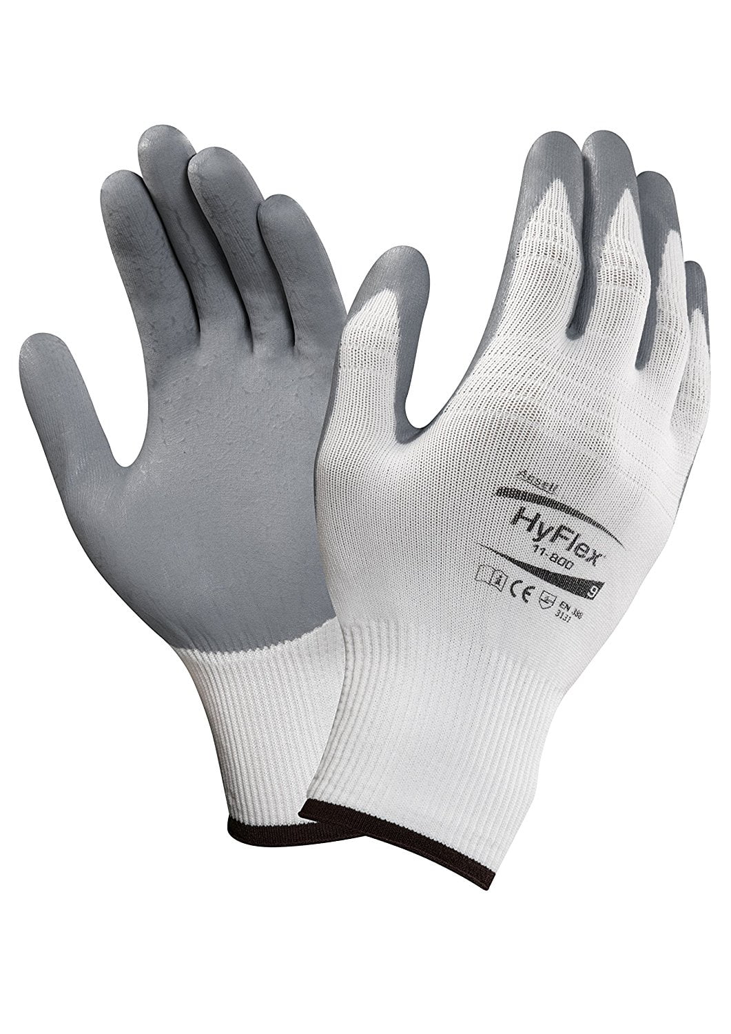 Size 6 12 Pairs Ansell 11-600-6_BK HyFlex Nylon Polyurethane Gloves X-Small 