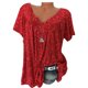 thumbnail image 4 of Camiseta de mujer Cuello en V Tops estampados Manga corta Paño suelto de verano, 4XL Jumpingount AP001952-06, 4 of 5